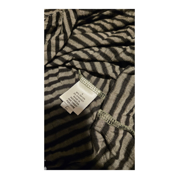 Glitz Small Green and Black Striped Short Sleeve T-Shirt - Picture 3 of 7